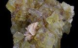 Yellow Cubic Fluorite With Pink Dolomite - Morocco #37485-2
